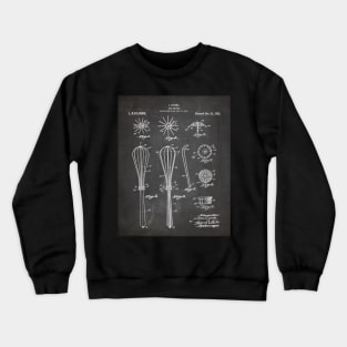 Whisk Patent - Baking Art - Black Chalkboard Crewneck Sweatshirt